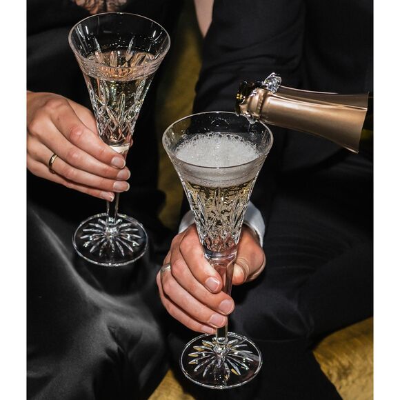 Waterford Lismore Toasting Crystal Tapered Champagne Flutes Size 9 1/4"H x 3.5"W - Picture 8 of 14